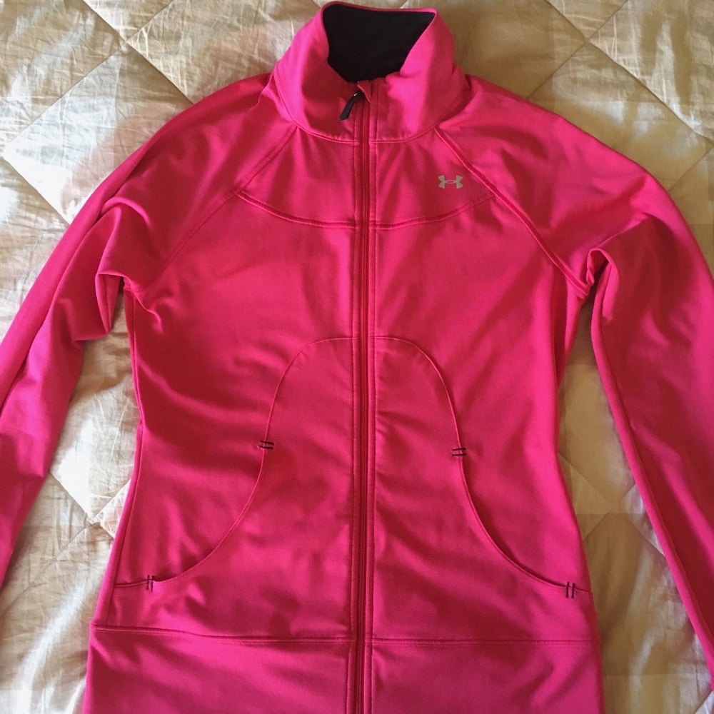 Under Armour Pink Semi-Fitted Athletic Jacket Size S